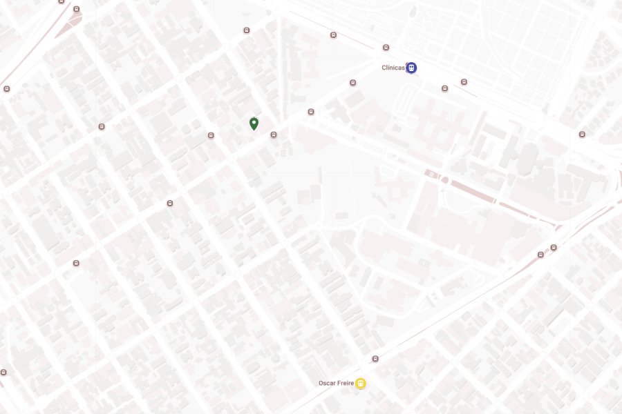 Mapa do consultório em Pinheiros